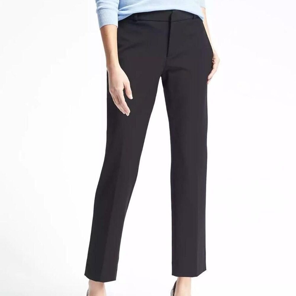 Banana Republic Ryan Fit Black Straight Leg Trouser NWT Low Rise Size 14 Work